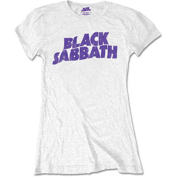 Black Sabbath Ladies Tee: Wavy Logo Vintage (Retail Pack) (X-Large)