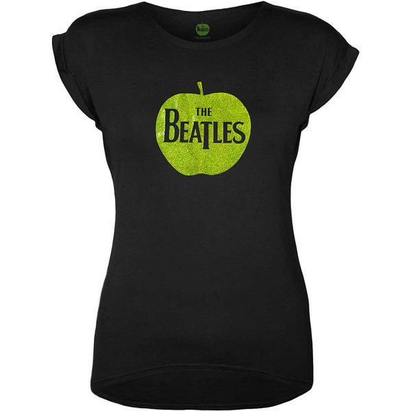 The Beatles Ladies Fashion Tee: Apple (Sparkle Gel) 
