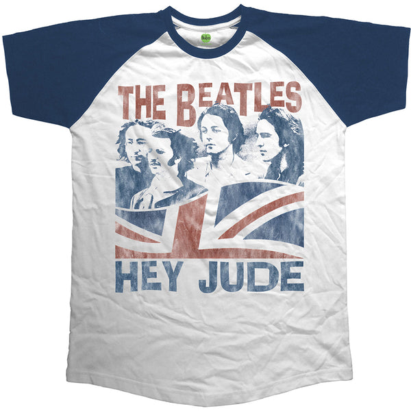 The Beatles Unisex Raglan Tee: Hey Jude Windswept 