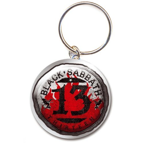 Black Sabbath Flame 13 Circle Keychain - Rocker Tee