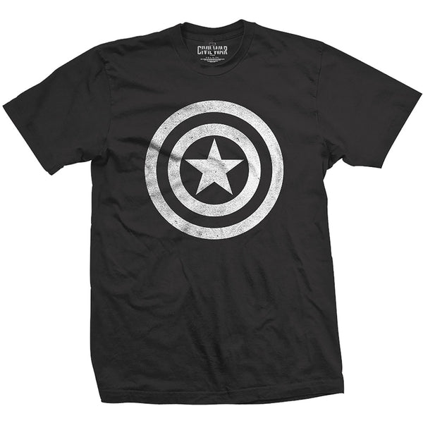 Marvel Comics Unisex Tee: Captain America Civil War Basic Shield Distressed 