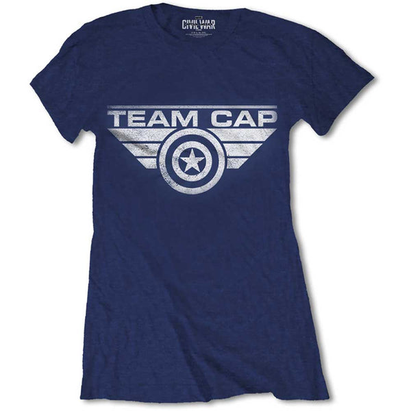 Marvel Comics Ladies Premium Tee: Captain America Civil War Team Cap 