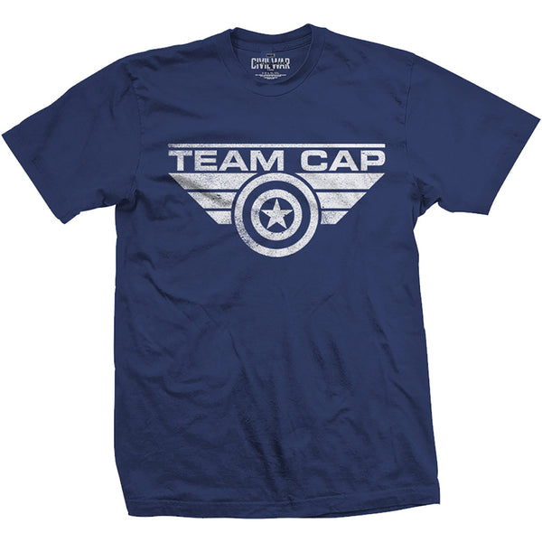 Marvel Comics Unisex Tee: Captain America Team Cap Logo 