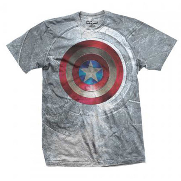 Marvel Comics Unisex Tee: Captain America Civil War Shield (Sublimation Print) 