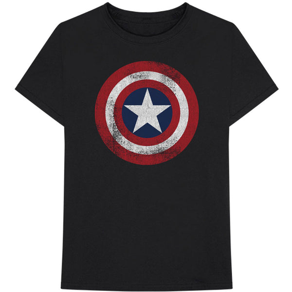 Marvel Comics Unisex Tee: Captain America Distressed Shield 