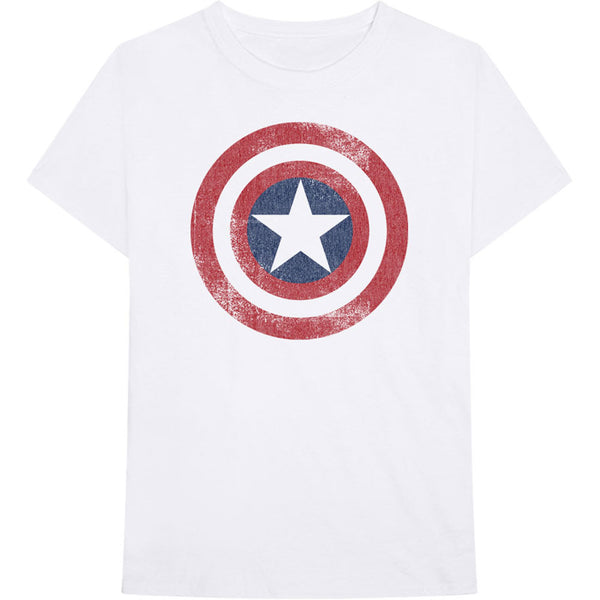 Marvel Comics Unisex Tee: Captain America Distressed Shield 