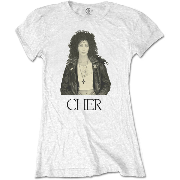 Cher Ladies Tee: Leather Jacket 