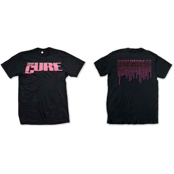 The Cure Unisex Tee: Neon Logo (Ex-Tour/Back Print) (XXX-Large)