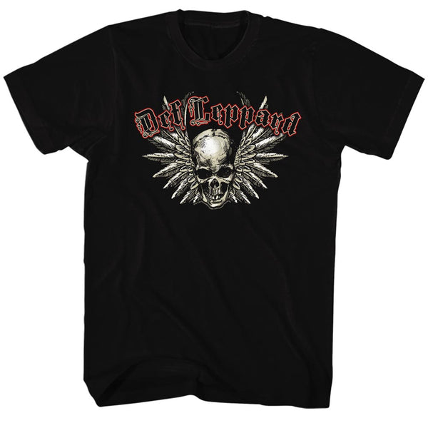 Def Leppard Winged Skull adult short sleeve t-shirt.