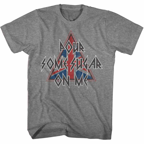 Def Leppard Pour Some Sugar On Me Triangle adult t-shirt.