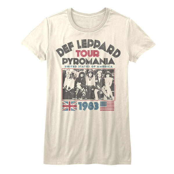 Def Leppard Pyromania Tour 1983 juniors short sleeve t-shirt.