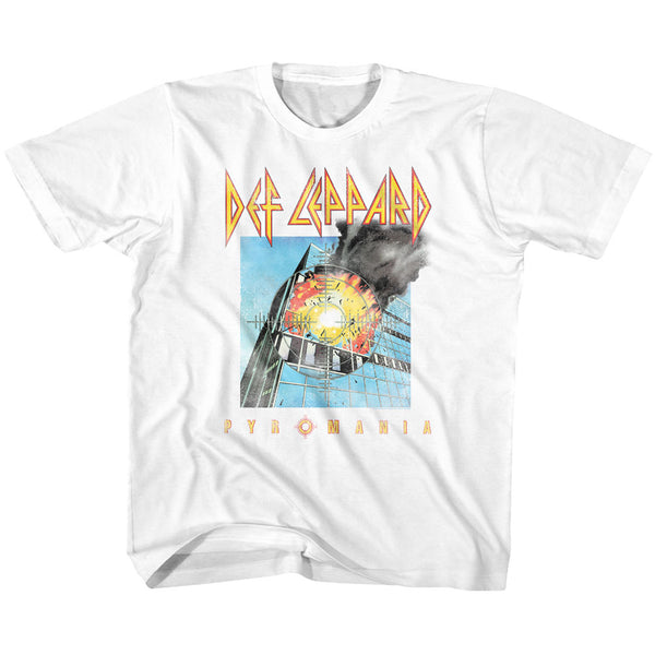 Def Leppard Pyromania faded image youth short sleeve t-shirt.