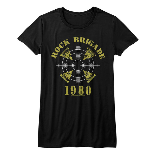 Def Leppard Rock Brigade 1980 juniors short sleeve t-shirt.