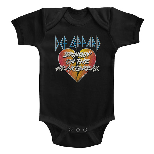 Def Leppard Heartbreak infant short sleeve bodysuit.