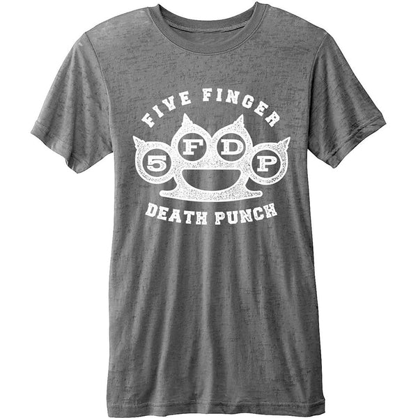 Five Finger Death Punch Unisex Fashion Tee: Brass Knuckle with Burn Out Finishing (XX-Large)