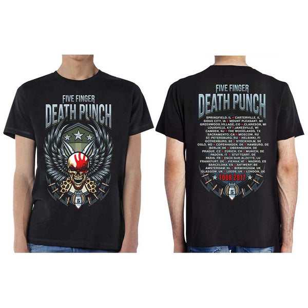 Five Finger Death Punch Unisex Tee: Wingshield Fall 2017 Tour (Ex Tour) (XX-Large)