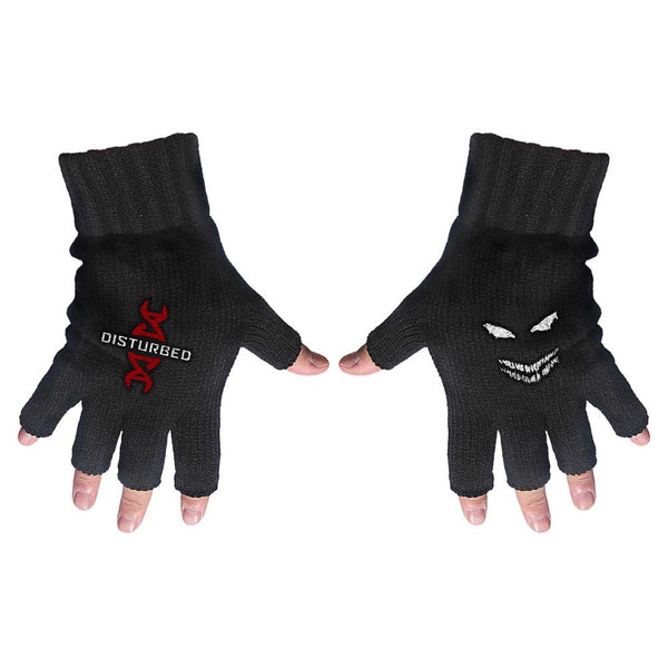 Disturbed Unisex Fingerless Gloves: Reddna
