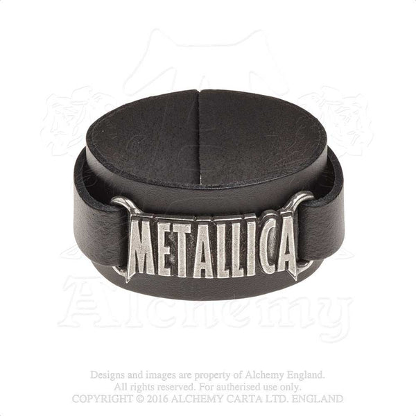 Metallica Leather Wrist Strap: Logo