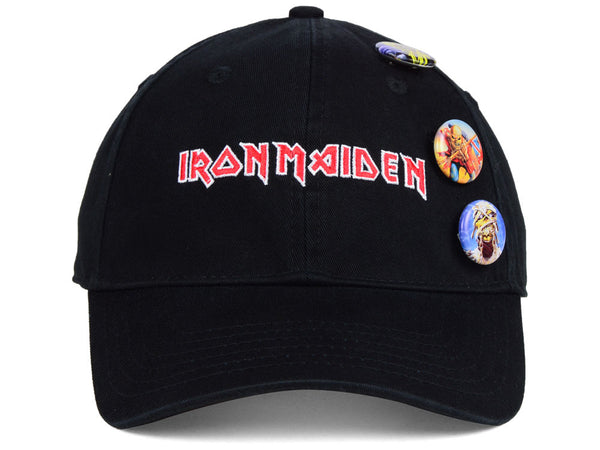 Iron Maiden Hat With Collectible Buttons is available at Rocker Tee
