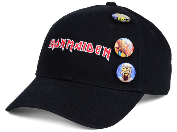 Iron Maiden Hat With Collectible Buttons is available at Rocker Tee