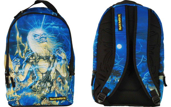 Officially licensed Iron Maiden backpack available at Rocker Tee