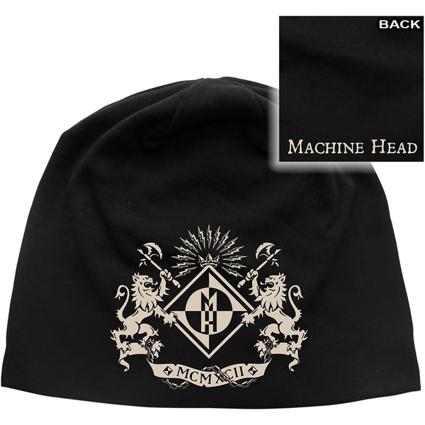 Machine Head Unisex Beanie Hat: Crest (Back Print)