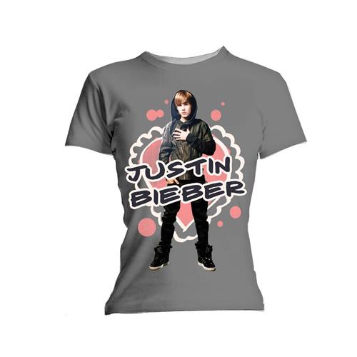 Justin Bieber Ladies Tee: Cut Out Hearts (Skinny Fit) 