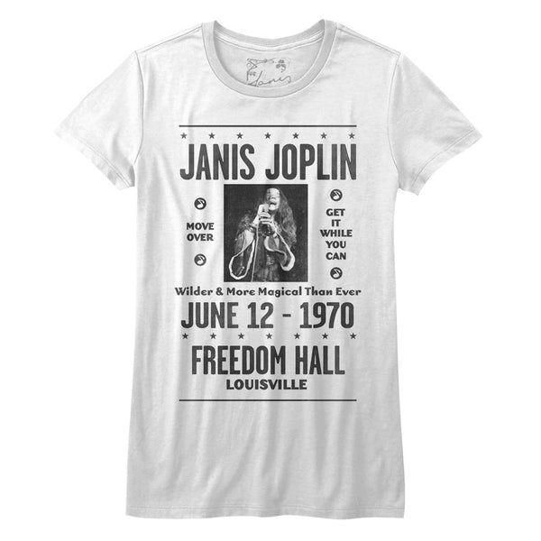 Janis Joplin Freedom Hall ladies short sleeve t-shirt.