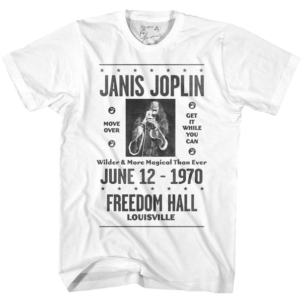 Janis Joplin Freedom Hall adult short sleeve t-shirt.