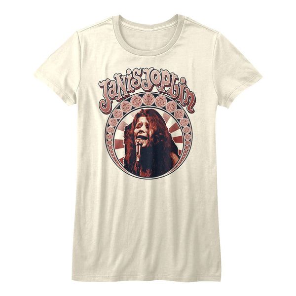 Janis Joplin Nouveau Circle ladies short sleeve t-shirt.