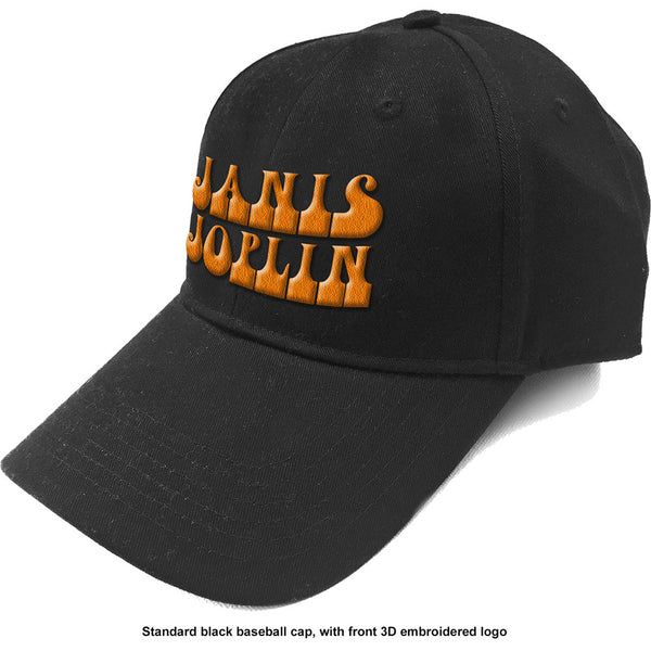 Janis Joplin Unisex Baseball Cap: Orange Logo