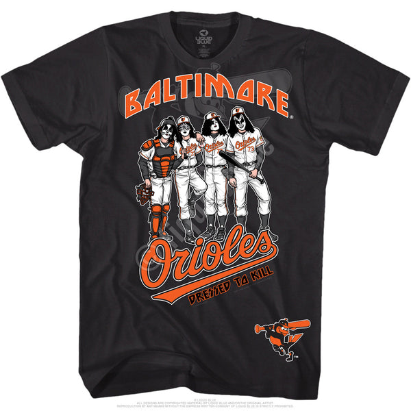 Baltimore Orioles Dressed to Kill Black T-Shirt is available at Rocker Tee