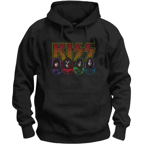 KISS Unisex Pullover Hoodie: Logo, Faces & Icons 