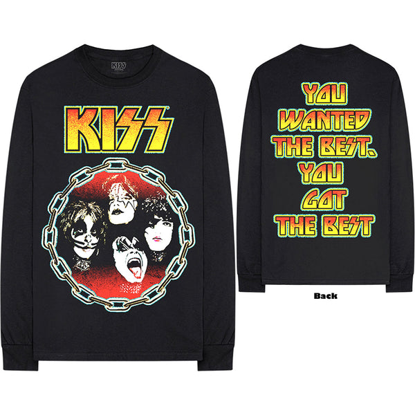 KISS Unisex Long Sleeved Tee: You Wanted The Best (Back Print) 