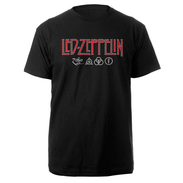 Led Zeppelin Unisex Tee: Logo & Symbols 
