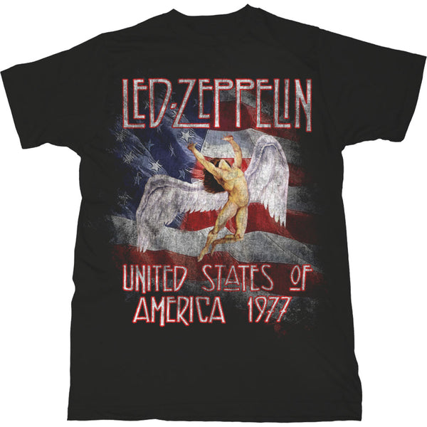 Led Zeppelin Unisex Tee: Stars N' Stripes USA '77. 