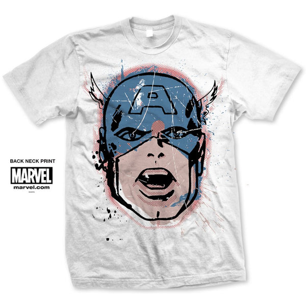 Marvel Comics Unisex Tee: Captain America Big Head Distressed 