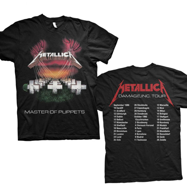 Metallica Unisex Tee: Master of Puppets European Tour '86. (Back Print) 
