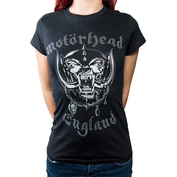 Motorhead Ladies Fashion Tee: England (Diamante) 