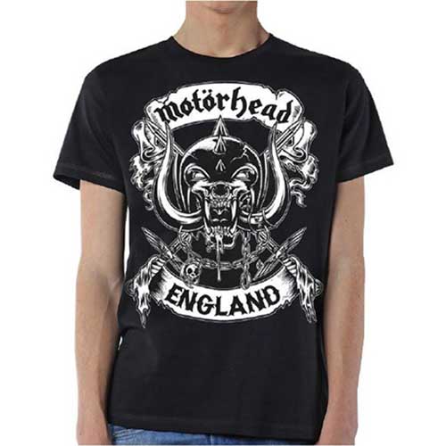 Motorhead Unisex Tee: Crossed Swords England Crest 