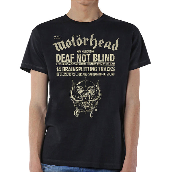 Motorhead Unisex Tee: Deaf Not Blind 