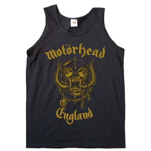 Motorhead Ladies Vest Tee: England Gold 