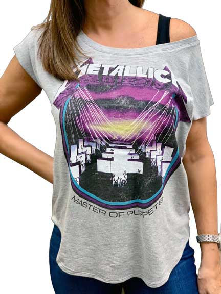 Metallica MOP Juniors Curved Hem T-Shirt is available at Rocker Tee