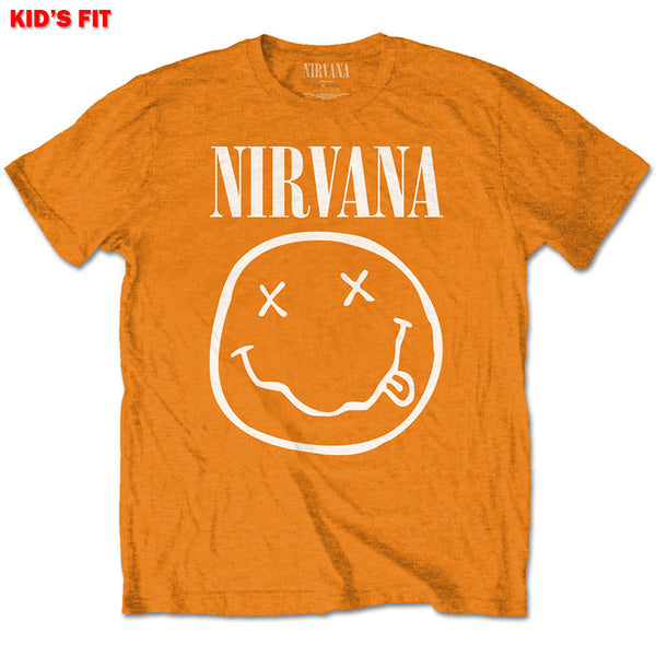 Nirvana Kids Tee: White Smiley (13 - 14 Years)