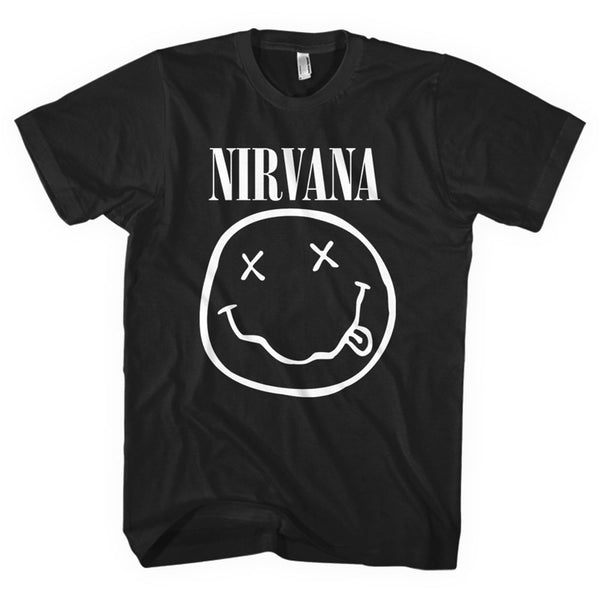 Nirvana Unisex Tee: White Smiley 