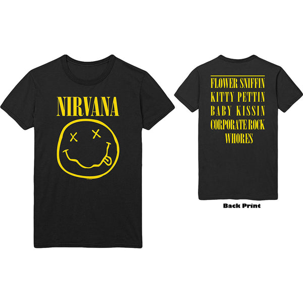 Nirvana Unisex Tee: Flower Sniffin (Back Print) 