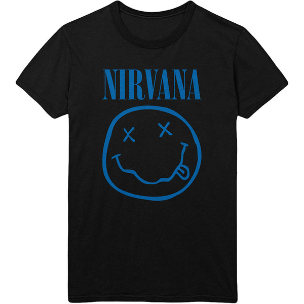 Nirvana Unisex Tee: Blue Smiley 