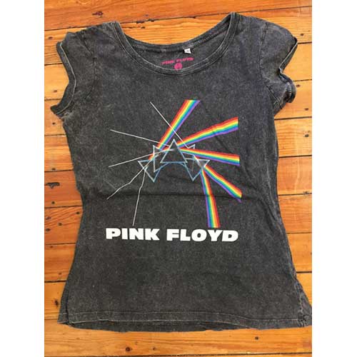 Pink Floyd Ladies Fashion Tee: Multi-logo (Acid Wash) (X-Large)