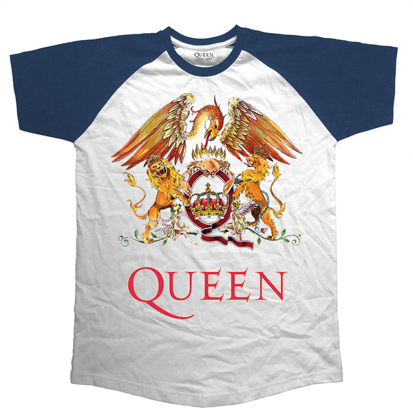 Queen Unisex Raglan Tee: Classic Crest (XX-Large)
