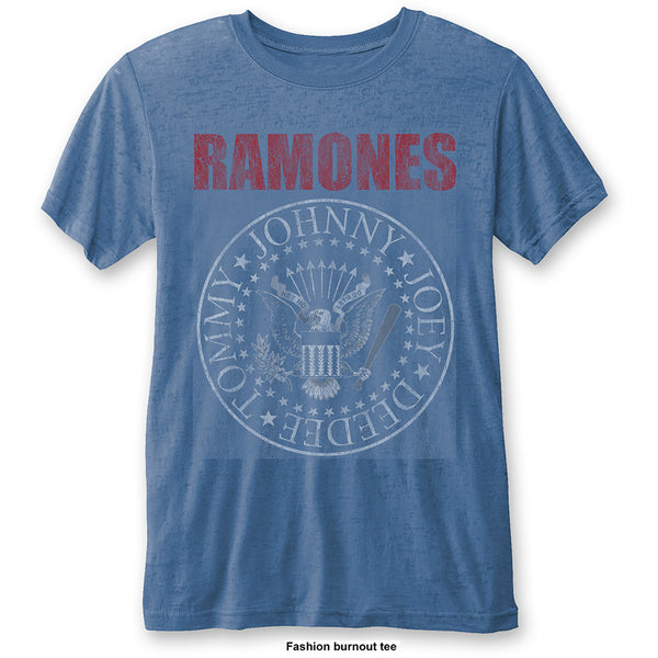 Ramones Unisex Fashion Tee: Presidential Seal (Burn Out) 